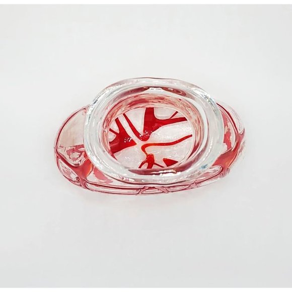 Margie’s Garden Hand-blown Red Flame Art Glass Vase - Picture 9 of 10